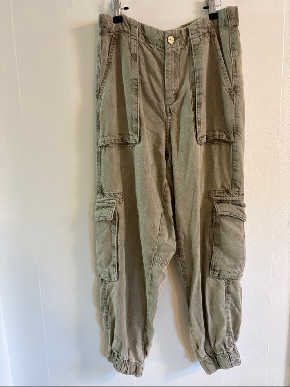 Allsaints Frieda Lightweight Cargo Olive Green Jogger Pants - Utility Style